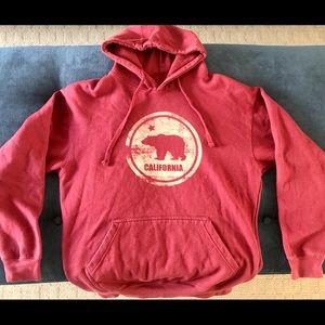 Large Burgundy Hoodie w/California Bear Logo